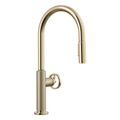 Product Image of Billet Touchless Pull-Down Kitchen Sink Faucet w/ Two-Function Sprayhead (Vibrant French Gold), K-28670-9RT2-AF