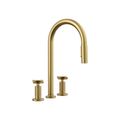Product Image of Billet Pull-Down Kitchen Sink Faucet w/ Two-Function Sprayhead (Vibrant Brushed Moderne Brass), K-28671-3-2MB