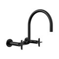 Product Image of Billet Two-Hole Wall-Mount Bridge Kitchen Sink Faucet (Matte Black), K-28672-3-BL