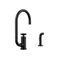 Product Image of Billet Single-Handle Bar Sink Faucet w/ Two-Function Extended-Reach Spout And Side Sprayer (Matte Black), K-28675-3-BL