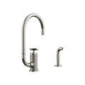 Product Image of Billet Single-Handle Bar Sink Faucet w/ Two-Function Extended-Reach Spout And Side Sprayer (Vibrant Polished Nickel), K-28675-3-SN