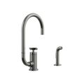 Product Image of Billet Single-Handle Bar Sink Faucet w/ Two-Function Extended-Reach Spout And Side Sprayer (Vibrant Titanium), K-28675-3-TT
