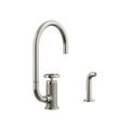 Product Image of Billet Single-Handle Bar Sink Faucet w/ Two-Function Extended-Reach Spout And Side Sprayer (Vibrant Polished Nickel), K-28675-9-SN