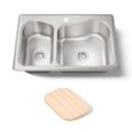 Product Image of 33" Top-Mount Double-Bowl Kitchen Sink (Stainless Steel), K-3361-1-NA