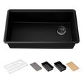 Product Image of Billings 32-1/2" Undermount Single-Bowl Workstation Kitchen Sink (Matte Black), K-33710-PC-CM1