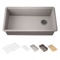 Product Image of Billings 32-1/2" Undermount Single-Bowl Workstation Kitchen Sink (Matte Taupe), K-33710-PC-CM3
