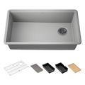 Product Image of Billings 32-1/2" Undermount Single-Bowl Workstation Kitchen Sink (Matte Grey), K-33710-PC-CM4