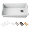 Product Image of Billings 32-1/2" Undermount Single-Bowl Workstation Kitchen Sink (Matte White), K-33710-PC-CM6