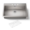 Product Image of 33" Top-/Undermount Single-Bowl Kitchen Sink (Stainless Steel), K-3821-3-NA