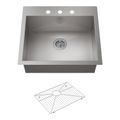 Product Image of Vault 25" Top-/Undermount Single-Bowl Kitchen Sink (Stainless Steel), K-3822-3-NA