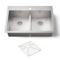 Product Image of Smart Divide 33" Top-/Undermount Double-Bowl Kitchen Sink (Stainless Steel), K-3838-1-NA