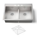 Product Image of Smart Divide 33" Top-/Undermount Double-Bowl Kitchen Sink (Stainless Steel), K-3838-3-NA