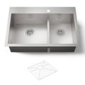 Product Image of Smart Divide 33" Top-/Undermount Double-Bowl Kitchen Sink (Stainless Steel), K-3839-1-NA