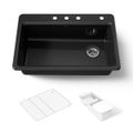 Product Image of 33" Top-Mount Single-Bowl Workstation Kitchen Sink (Black/Black), K-5871-4A2-7