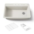 Product Image of 33" Top-Mount Single-Bowl Workstation Kitchen Sink (Biscuit), K-5871-4A2-96