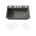 Product Image of Riverby 33" Undermount Single-Bowl Kitchen Sink (Thunder Grey), K-5871-5UA1-58