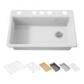 Product Image of Riverby 33" Undermount Single-Bowl Workstation Kitchen Sink (White), K-5871-5UPC-0