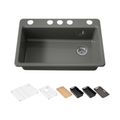 Product Image of Riverby 33" Undermount Single-Bowl Workstation Kitchen Sink (Thunder Grey), K-5871-5UPC-58