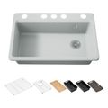 Product Image of Riverby 33" Undermount Single-Bowl Workstation Kitchen Sink (Ice Grey), K-5871-5UPC-95
