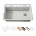 Product Image of Riverby 33" Undermount Single-Bowl Workstation Kitchen Sink (Sea Salt), K-5871-5UPC-FF