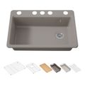 Product Image of Riverby 33" Undermount Single-Bowl Workstation Kitchen Sink (Truffle), K-5871-5UPC-TRF