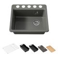 Product Image of Riverby 25" Undermount Single-Bowl Workstation Kitchen Sink (Thunder Grey), K-5872-5UPC-58