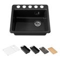 Product Image of Riverby 25" Undermount Single-Bowl Workstation Kitchen Sink (Black), K-5872-5UPC-7