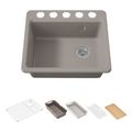 Product Image of Riverby 25" Undermount Single-Bowl Workstation Kitchen Sink (Truffle), K-5872-5UPC-TRF