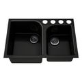 Product Image of Executive Chef 33" Undermount Double-Bowl Kitchen Sink (Black), K-5931-4U-7