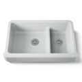 Product Image of Smart Divide 35-1/2" Undermount Double-Bowl Farmhouse Kitchen Sink w/ Short Apron (Ice Grey), K-6426-95