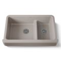 Product Image of Smart Divide 35-1/2" Undermount Double-Bowl Farmhouse Kitchen Sink w/ Short Apron (Truffle), K-6426-TRF