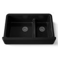 Product Image of Smart Divide 35-3/4" Undermount Double-Bowl Farmhouse Kitchen Sink (Black/Black), K-6427-7
