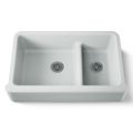 Product Image of Smart Divide 35-3/4" Undermount Double-Bowl Farmhouse Kitchen Sink (Ice Grey), K-6427-95