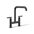 Product Image of Two-Hole Bridge Kitchen Sink Faucet (Matte Black), K-7547-4-BL