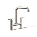 Product Image of Two-Hole Bridge Kitchen Sink Faucet (Vibrant Stainless), K-7547-4-VS