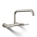 Product Image of Two-Hole Wall-Mount Bridge Kitchen Sink Faucet (Vibrant Polished Nickel), K-7549-4-SN