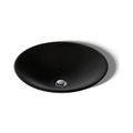 Product Image of 17-3/4" Round Drop-In Bathroom Sink, No Overflow (Black/Black), K-7806-7