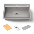 Product Image of 33" Top-/Undermount Single-Bowl Workstation Kitchen Sink (Stainless Steel), K-80084-2PC-NA