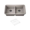 Product Image of Cairn 33-1/2" Undermount Double-Bowl Kitchen Sink (Matte Taupe), K-8199-CM3