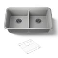 Product Image of 33-1/2" Undermount Double-Bowl Kitchen Sink (Matte Grey), K-8199-CM4