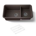 Product Image of 33-1/2" Undermount Double-Bowl Kitchen Sink (Matte Brown), K-8204-CM2