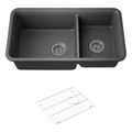 Product Image of Cairn 33-1/2" Undermount Double-Bowl Kitchen Sink (Matte Graphite), K-8204-CM7