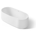 Product Image of Ceric 60" x 29" Oval Freestanding Bathtub with Center Toe-Tap Drain (White)