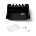 Product Image of 27" Undermount Single-Bowl Workstation Kitchen Sink (Black/Black), K-8668-5UA2-7