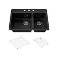 Product Image of Riverby 33" Top-Mount Double-Bowl Kitchen Sink (Black), K-8669-3A1-7