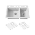 Product Image of Riverby 33" Undermount Double-Bowl Kitchen Sink (White), K-8669-5UA1-0