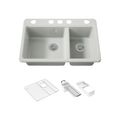 Product Image of Riverby 33" Undermount Double-Bowl Workstation Kitchen Sink (Sea Salt), K-8669-5UA3-FF