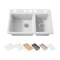 Product Image of Riverby 33" Undermount Double-Bowl Workstation Kitchen Sink (White), K-8669-5UPC-0