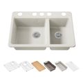 Product Image of Riverby 33" Undermount Double-Bowl Workstation Kitchen Sink (Biscuit), K-8669-5UPC-96