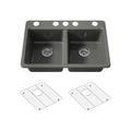 Product Image of Riverby 33" Undermount Double-Bowl Kitchen Sink (Thunder Grey), K-8679-5UA1-58